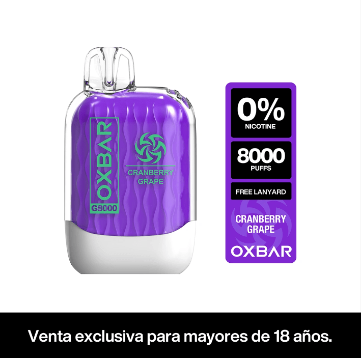 Oxbar G8K ZERO 8000 Puffs (SIN NICOTINA)